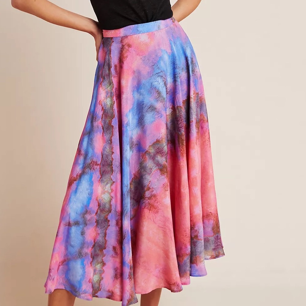 HTF Anthropologie Joni Tie-Dye Midi Skirt - Picture 1 of 10